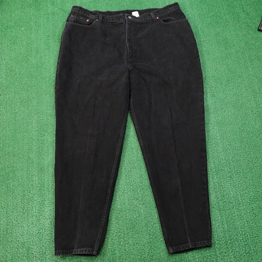 VINTAGE LEVI'S 550 RELAXED FIT TAPERED USA MADE BLACK JEANS WOMENS 24 (42X29)